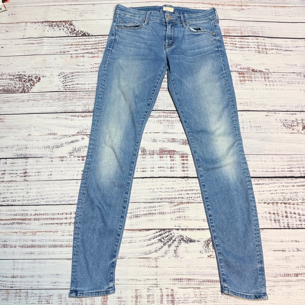 Mother The Looker Jeans Size 27 Skinny Light Wash Blue Denim Stretch